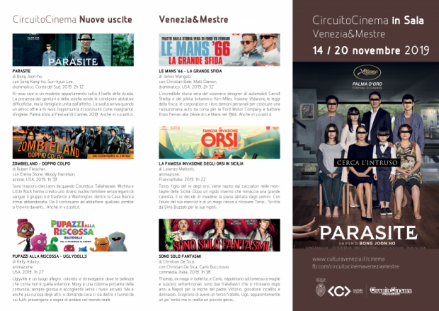 Film in programmazione dal 14 al 20 novembre 2019