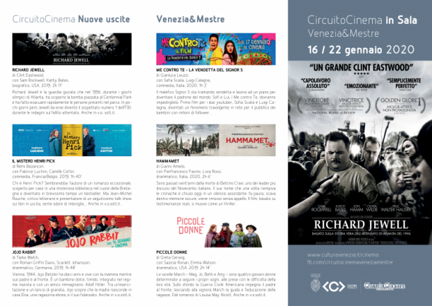 Film in programmazione dal 16 al 22 gennaio 2020 A