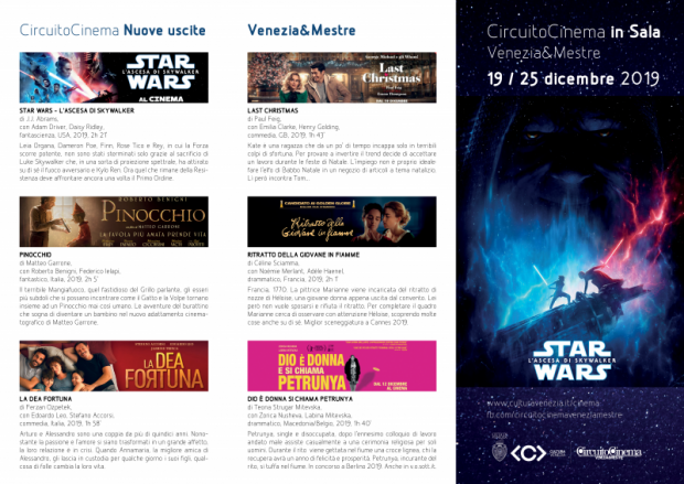 Film in programmazione dal 19 al 25 dicembre 2019