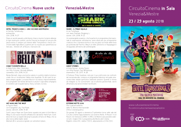 Film in programmazione dal 23 al 29 agosto 2018 A