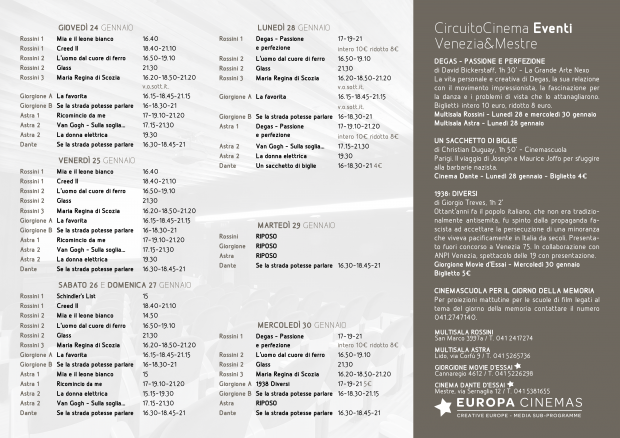 Film in programmazione dal 24 al 30 gennaio 2019 B