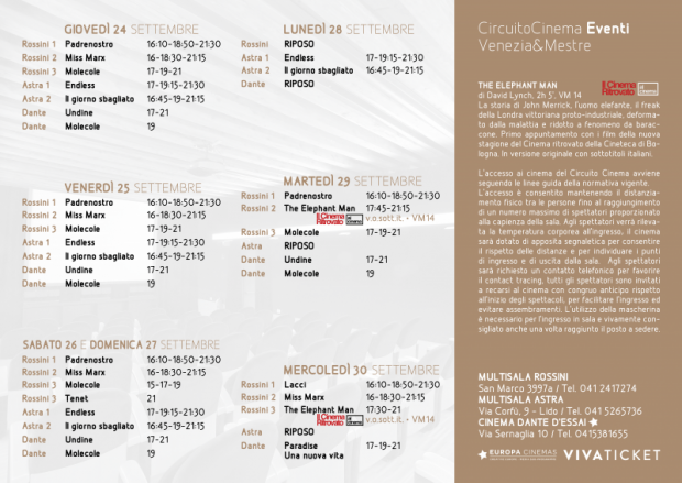 Film in programmazione dal 24 al 30 settembre 2020 B
