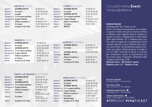 Film in programmazione dal 29 agosto al 4 settembre 2019 B