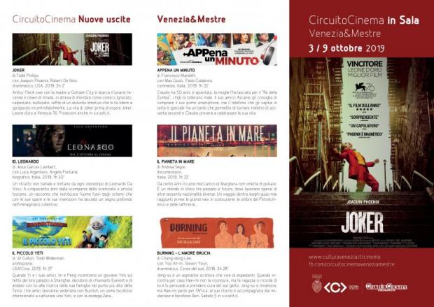 Film in programmazione dal 3 al 9 ottobre 2019