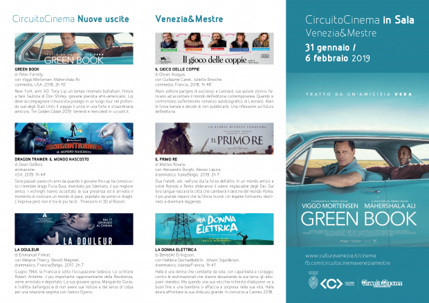 Film in programmazione dal 31 gennaio al 6 febbraio 2019 A