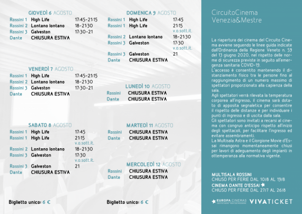 Film in programmazione dal 6 al 12 agosto 2020 B
