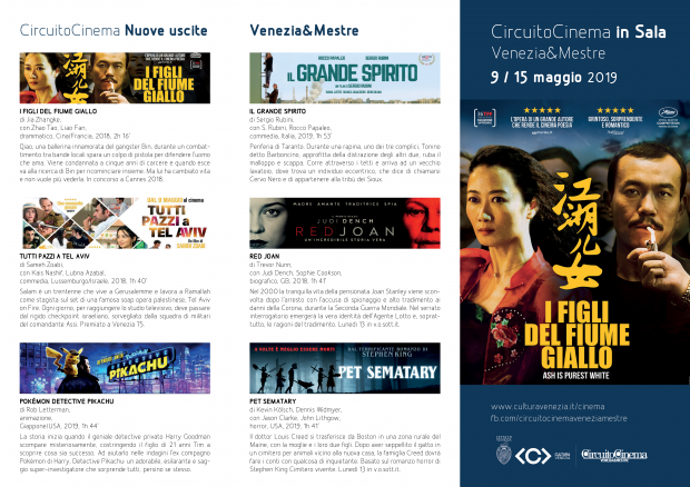 Film in programmazione dal 10 al 15 maggio 2019 A