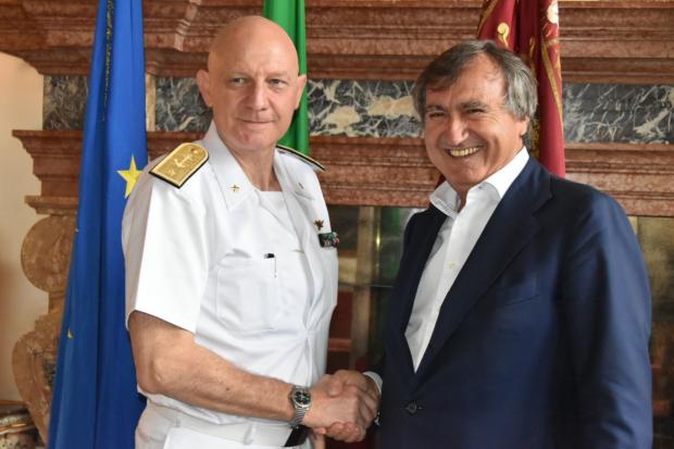 sindaco Brugnaro e contrammiraglio Pellizzari