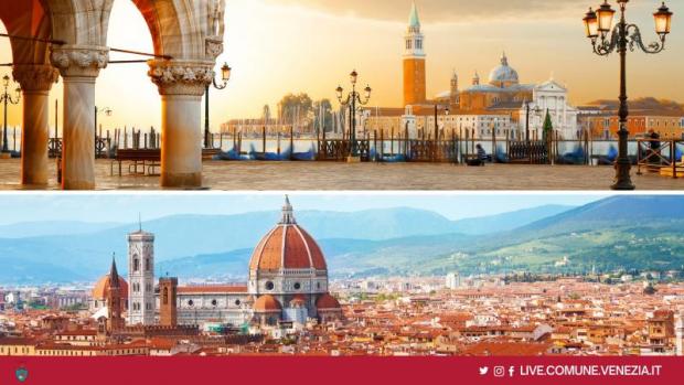 Immagine delle città di Firenze e Venezia