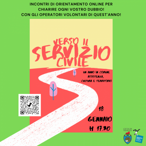 Locandina Incontro di orientamento 18/01 Il Servizio Civile si presenta il 18/01 alle h 17.30