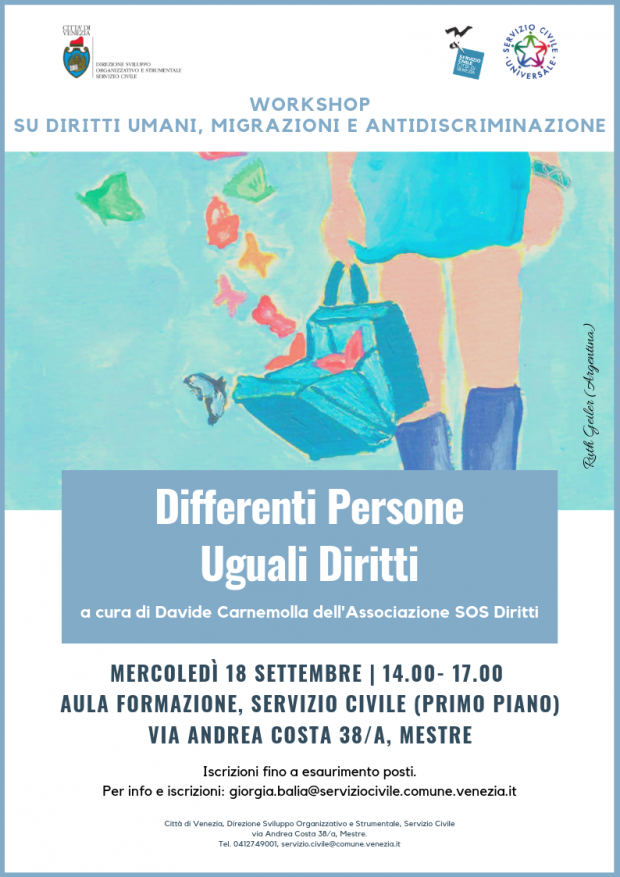 Locandina workshop: Differenti Persone, Uguali Diritti