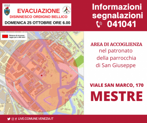 L'elenco delle vie e dei civici da evacuare