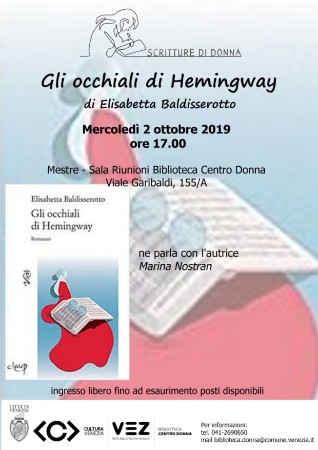 Locandina presentazione Gli occhiali di Hemingway Locandina presentazione Gli occhiali di Hemingway