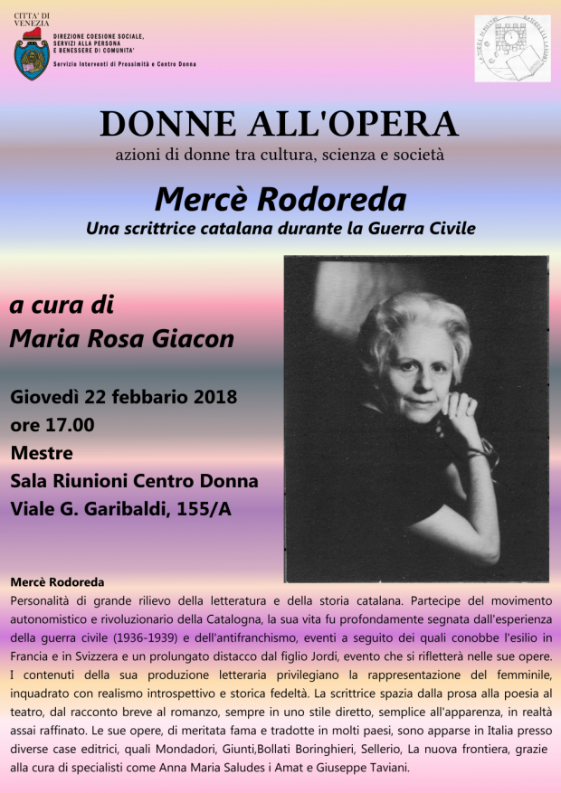 Locandina Mercè Rodoreda