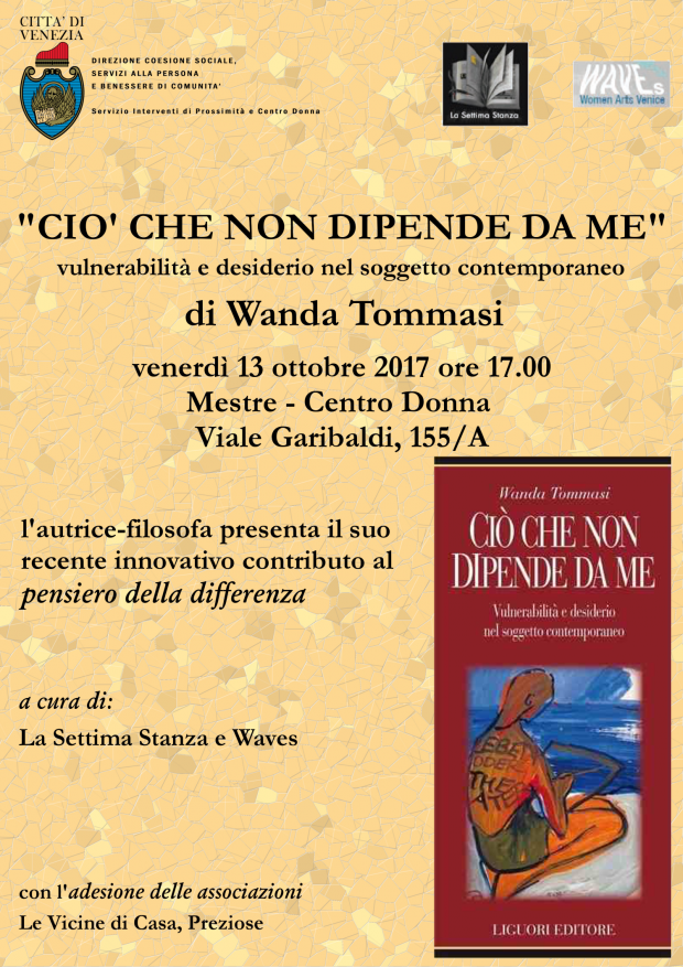Locandina presentazione libro di Wanda Tommasi