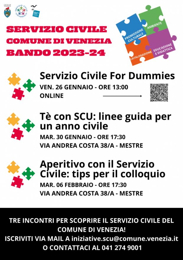Tre incontri per conoscere il Bando di Servizio Civile