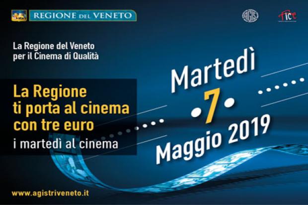 Il Comune di Venezia sostiene il cinema a 3 euro! a partire da Martedì 7 Maggio Tornano a Maggio i Martedì a 3 euro Al Rossini