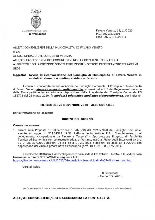 Testo Convocazione