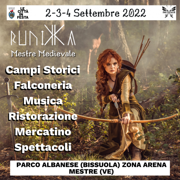 arciera medievale in un bosco