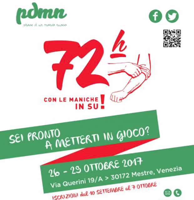 Logo 72 ore con le maniche in su