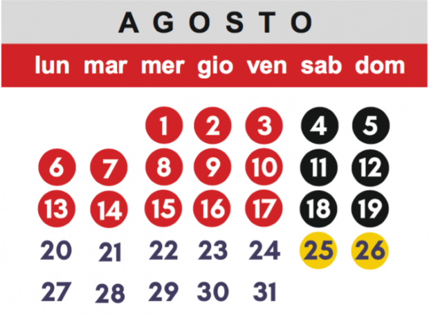 calendario agosto