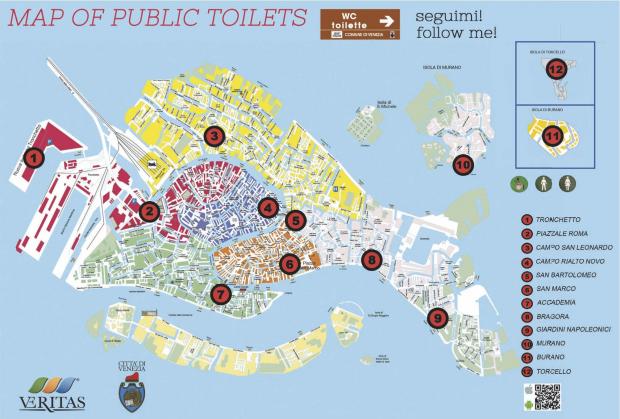 Venice public toilets map Venice public toilets map