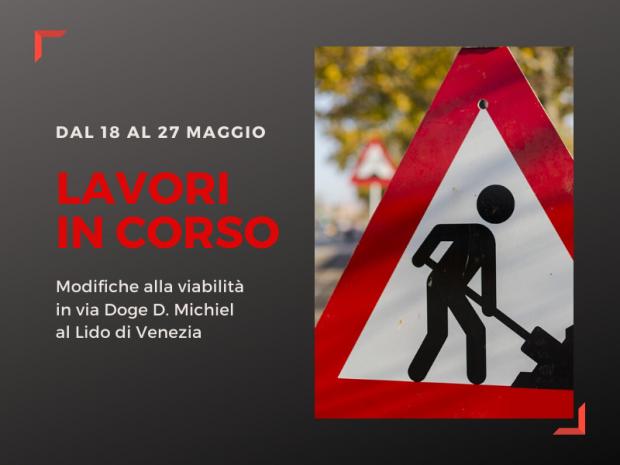 Lavori in corso al Lido di Venezia per riasfaltature