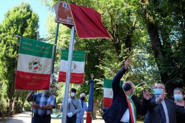 Inaugurazione di un parco intitolato ai Mutilati a Mestre