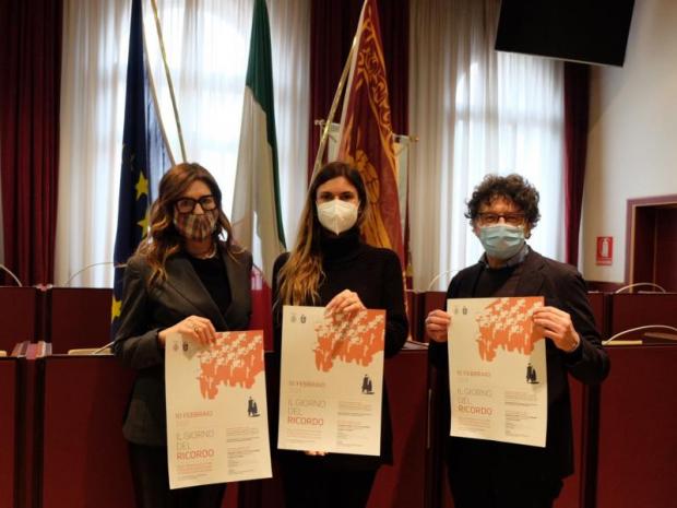 Pea, Damiano e Bolpin con il programma del Giorno del Ricordo