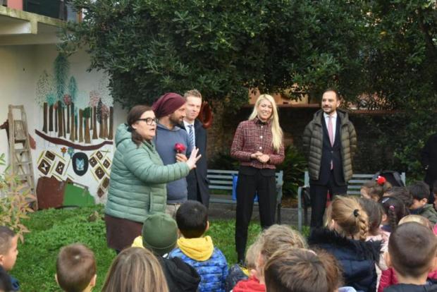 un momento dell'incontro all'orto