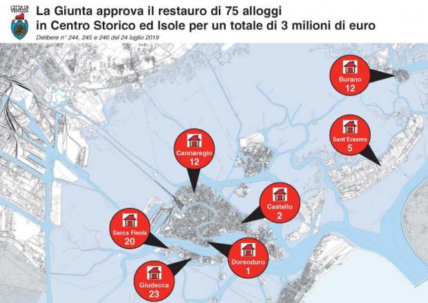 La mappa degli alloggi