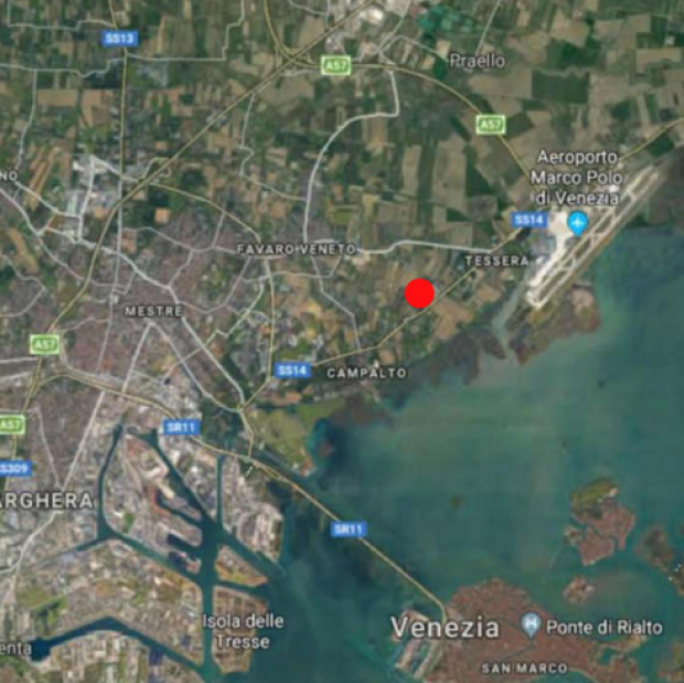 Immagine aerea dell'area interessata dagli interventi