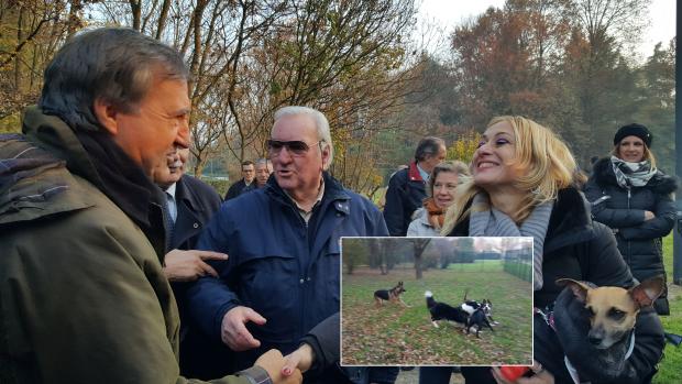 L'inaugurazione dell'area cani