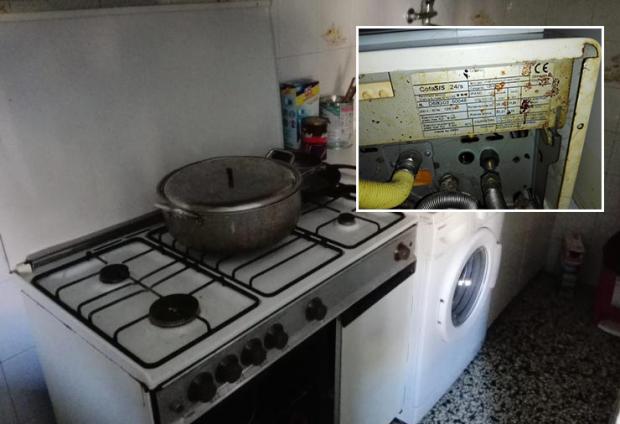 La cucina della fuga di gas