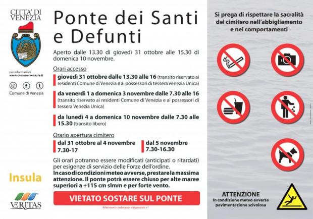 cartello con le indicazioni sul ponte