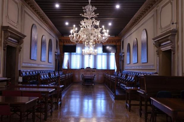 La sala consiliare di Ca' Loredan