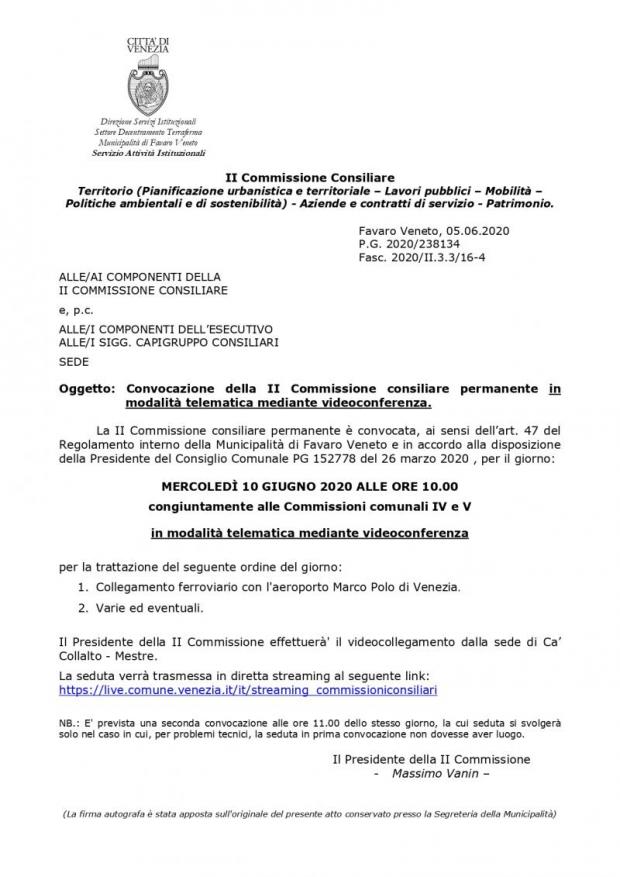 Testo convocazione