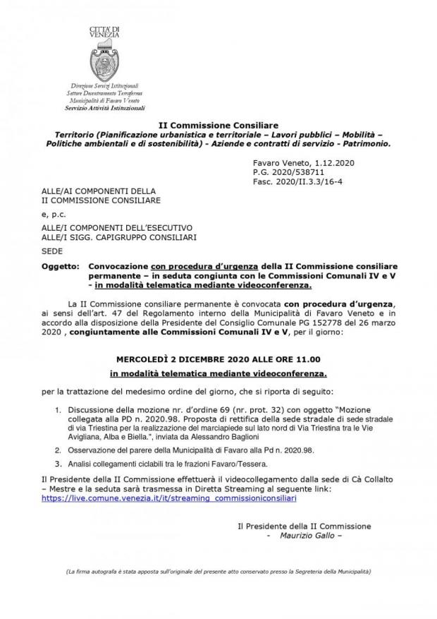Testo Convocazione