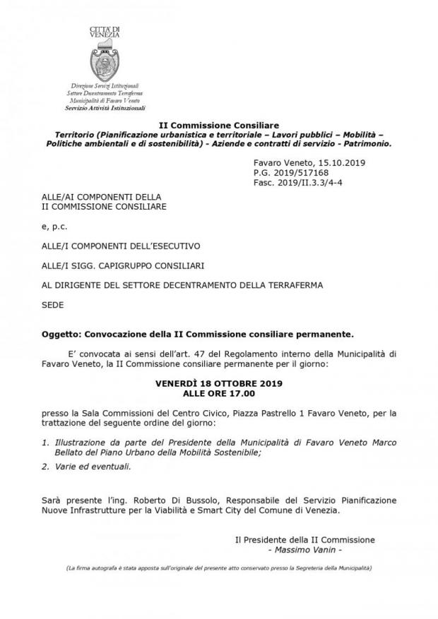 Convocazione II' commissione Convocazione II' commissione