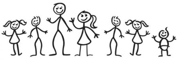 Disegno famiglia numerosa