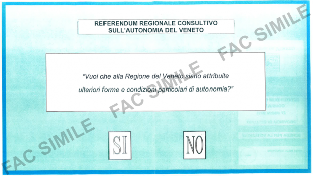 fac-simile della scheda elettorale