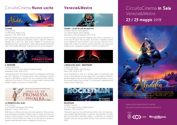 Film in programmazione dal 23 al 29 maggio 2019