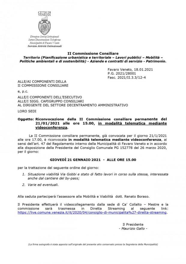 Testo Convocazione