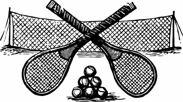Disegno di due racchette da tennis incrociate