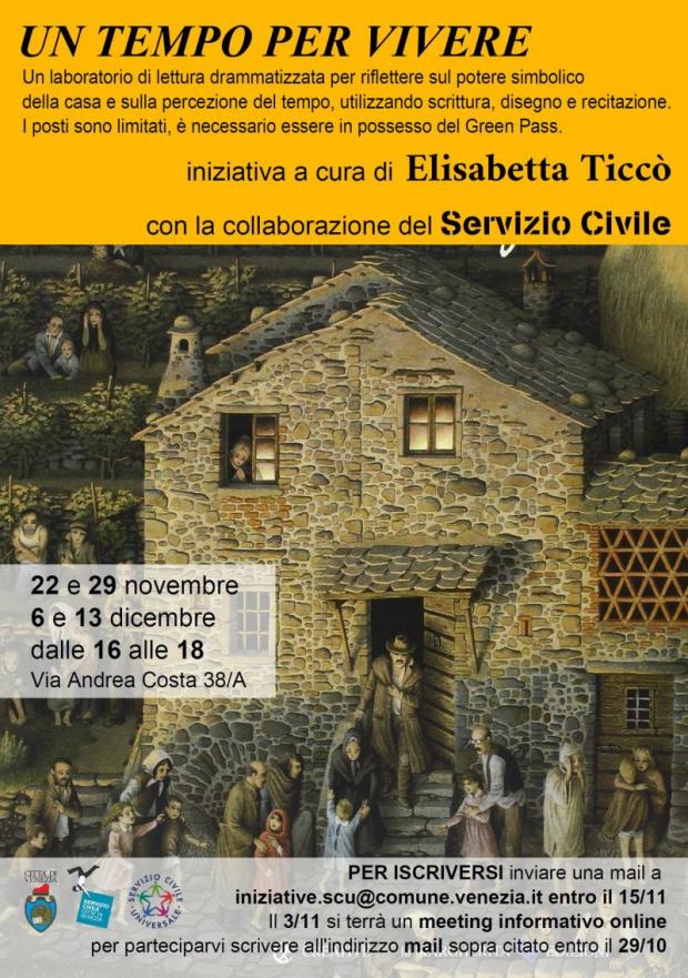 Un tempo per vivere Laboratorio di lettura drammatizzata “Un tempo per vivere” a cura di Elisabetta Ticcò, trainer specializzata in Drama in Educa.