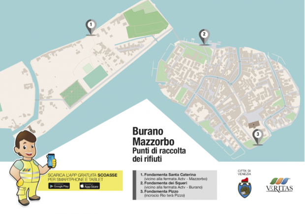 La mappa con i punti di raccolta